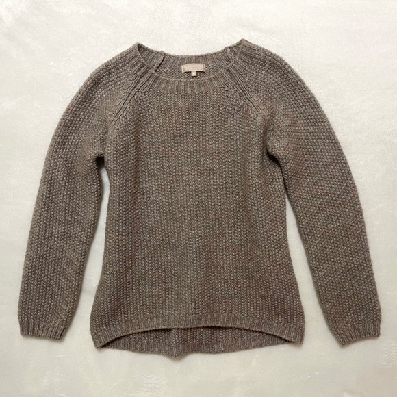 Italian Benedetta B. Taupe Alpaca Wool Scoop Neck Pullover Sweater - Picture 4 of 12